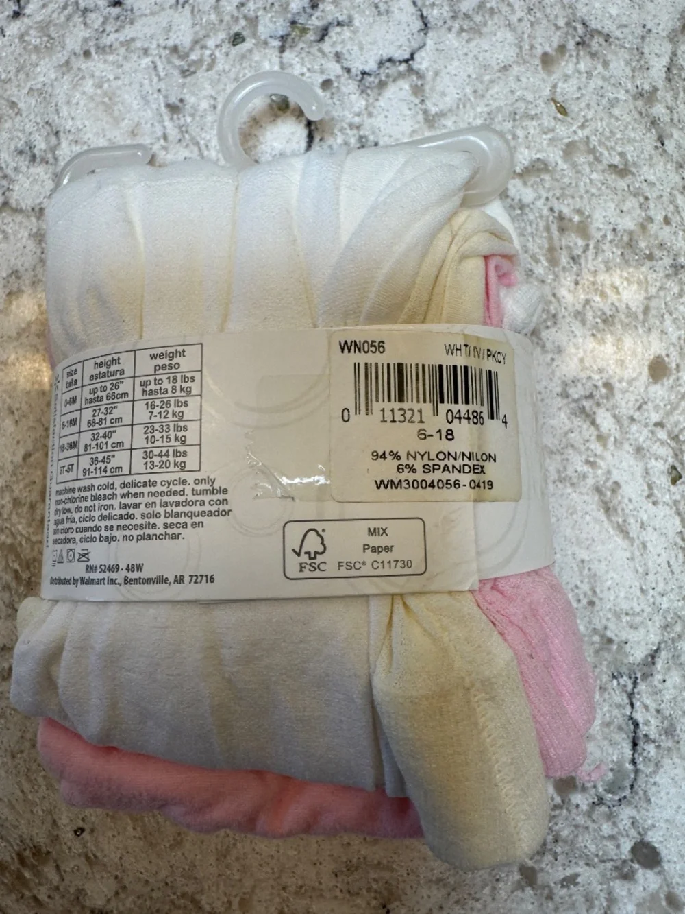 NWOT - Wonder‎ Nation Toddlers girl's tights 3 pack opaque tights 6-18 months